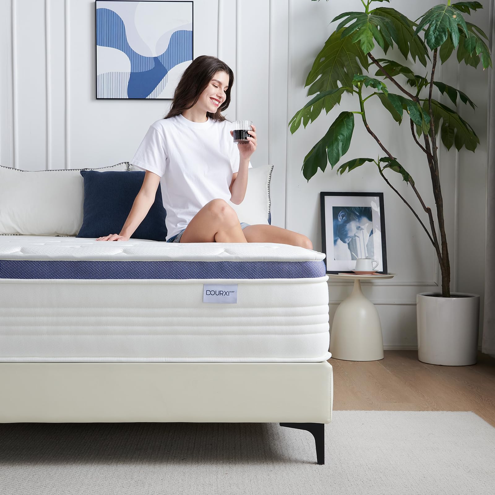 Dourxi Twin XL Size Mattress, 12 Inch Twin Mattress in a Box with Gel Memory Foam, Individually Pocketed Springs for Pressure Relief and Back Pain Relief-Medium