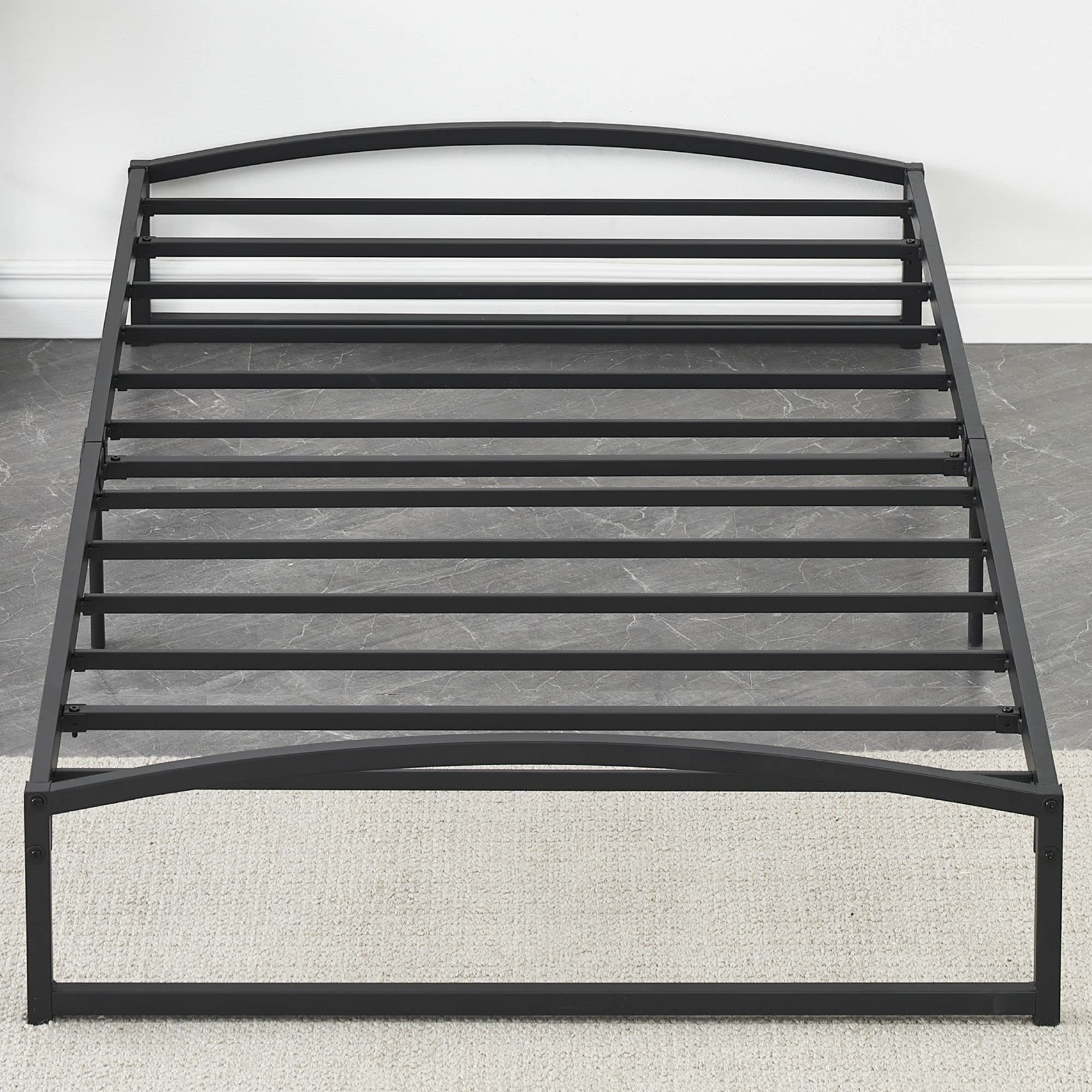 IDEALHOUSE Low Bed Frame Twin Size, 10 Inch Heavy Duty Metal Platform Twin Bed Frame Low Profile, Mattress Foundation, No Box Spring Needed, Noise-Free, Non-Slip, Easy Assembly, Black