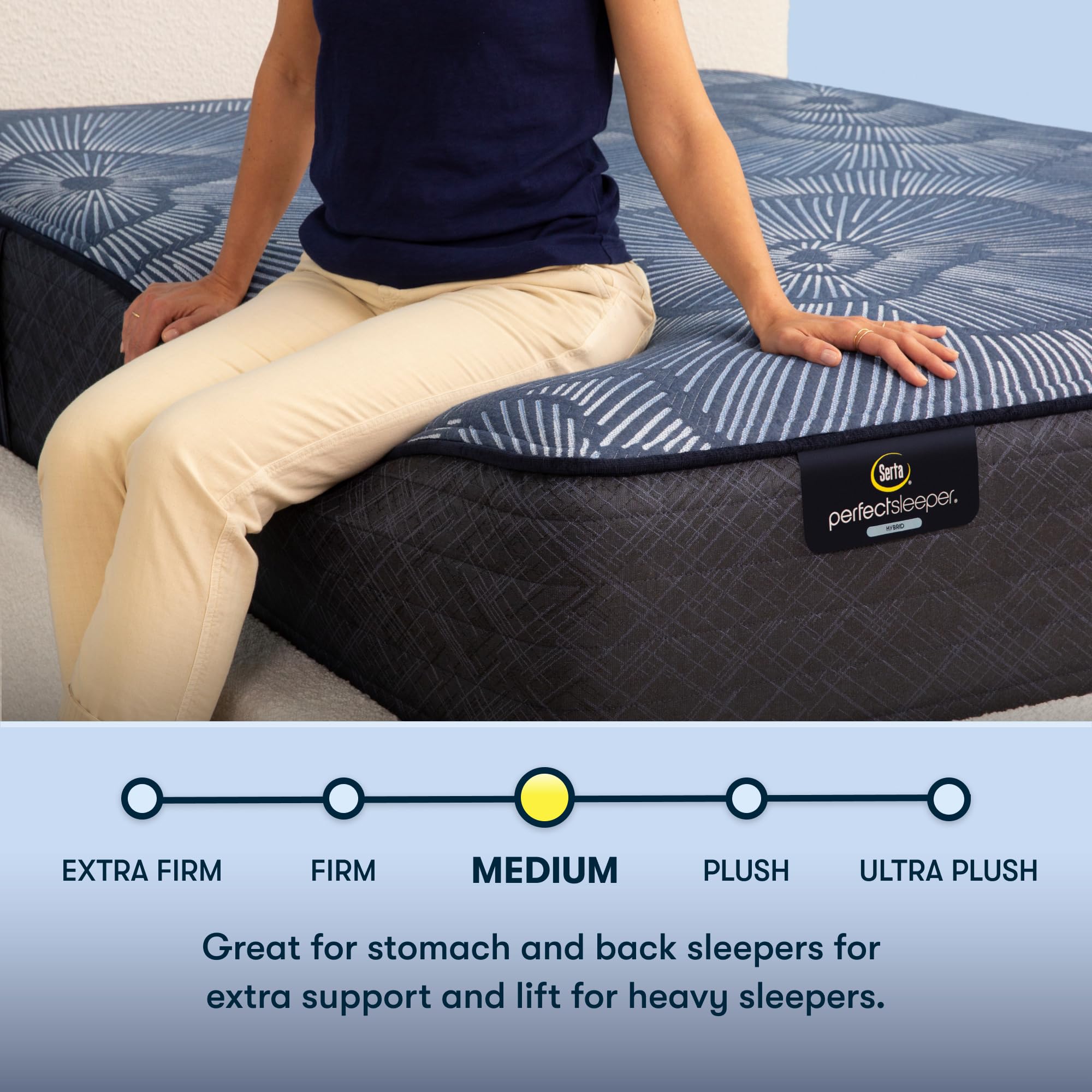 Serta Perfect Sleeper Hybrid Standard 12" Full Mattress - Medium, Cooling Gel Memory Foam, Pocket Innersprings for Motion Isolation, Edge Support, CertiPUR-US Certified - Pacific Peace