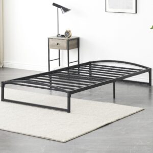 idealhouse low bed frame twin size, 10 inch heavy duty metal platform twin bed frame low profile, mattress foundation, no box spring needed, noise-free, non-slip, easy assembly, black