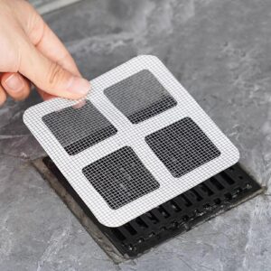 bephible Residue-Free Drain Guard Easy Removal Sticker Disposable Hair Stickers Prevent Sewer Blockage with Adhesive Fine Grid Filter for Sinks Bathtubs Pack 100pcs