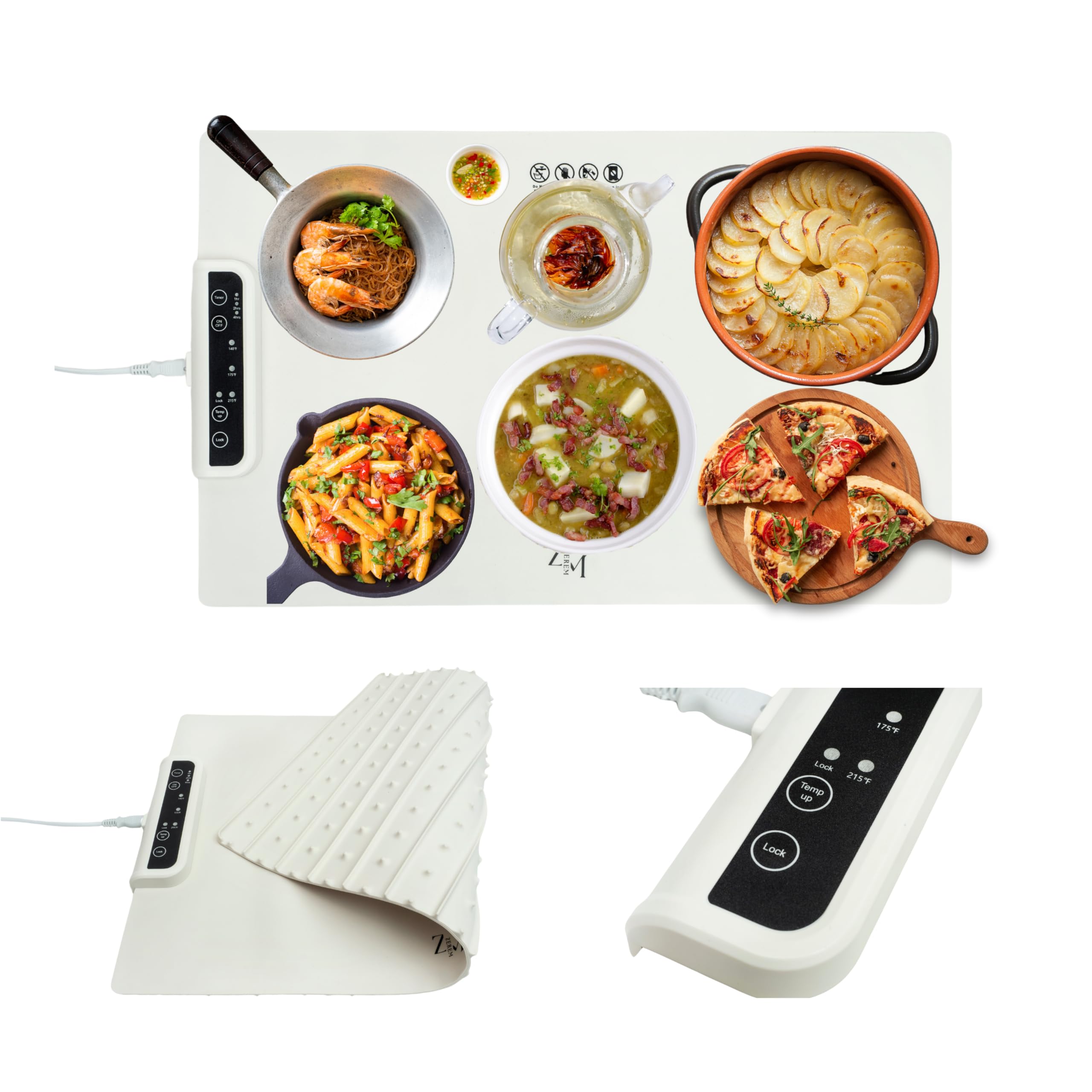 Silicone Electric Heating Tray & Food Warmer Mat | Portable Buffet Warming Tray with Adjustable Temperature Control | Food Warming Mat for Parties, Catering, and Events