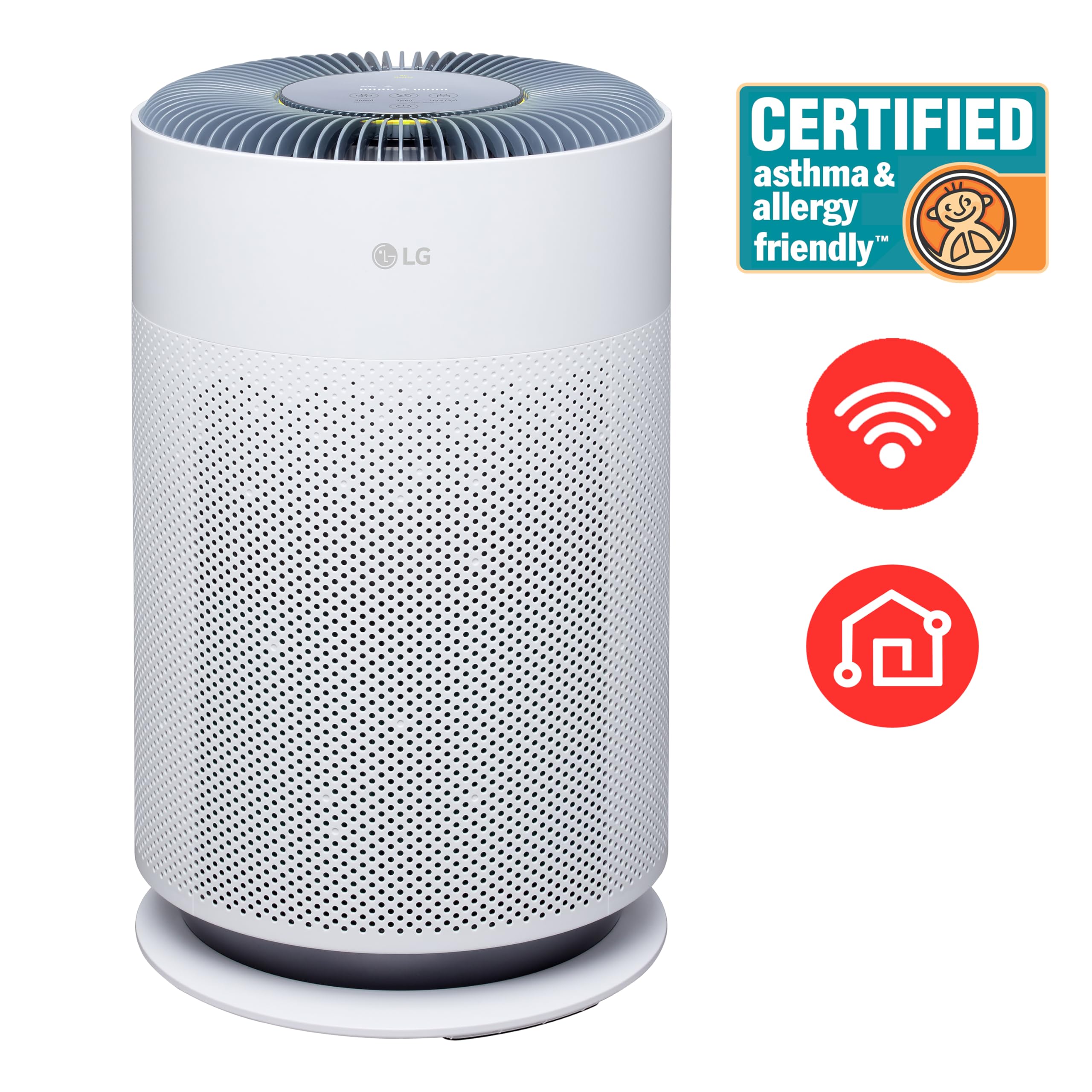 LG PuriCare 360 Air Purifiers for Home, Large and Small Room, Bedroom, Up to 2,059 ft² in 1 Hr with NanoFiber True HEPA Filter, 360 Degrees of Filtration, WiFi, Air Quality Monitor, Low Noise