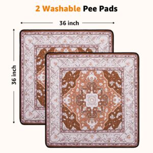 Washable Pee Pads for Dogs: 2 Pack Reusable Pee Pads for Dogs, Waterproof & Leakproof Washable Puppy Pad, Non-Slip Whelping Pee Pads & Potty Training Pad for Floor, Playpen,Crate, Couch, 36x36