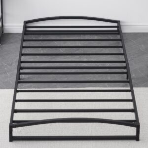 IDEALHOUSE Low Bed Frame Twin Size, 6 Inch Heavy Duty Metal Platform Twin Bed Frame Low Profile, Mattress Foundation, No Box Spring Needed, Noise-Free, Non-Slip, Easy Assembly, Black