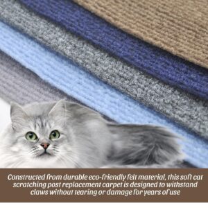 Cat Scratching Mat, 100"x16" Self-Adhesive Carpet Mat Trimmable Replacement for Cat Tree, Cat Wall Shelves, Cat Scratching Post, TanoFalo DIY Couch Furniture Protector (Light Gray)