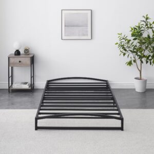 IDEALHOUSE Low Bed Frame Twin Size, 6 Inch Heavy Duty Metal Platform Twin Bed Frame Low Profile, Mattress Foundation, No Box Spring Needed, Noise-Free, Non-Slip, Easy Assembly, Black