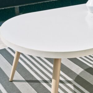 Signiture Design by Ashley Seton Creek Outdoor Dining Table, 80" W x 42" D x 29" H, White & Light Brown