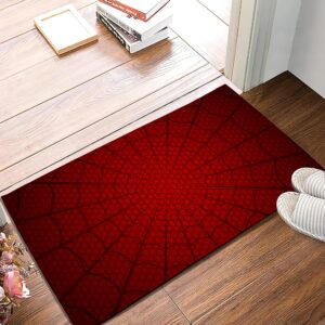 spunker doormat red spider web door welcome mat vintage rustic yard non slip seasonal home decoration indoor welcome mats, easy clean outdoor 17 x 30 inch