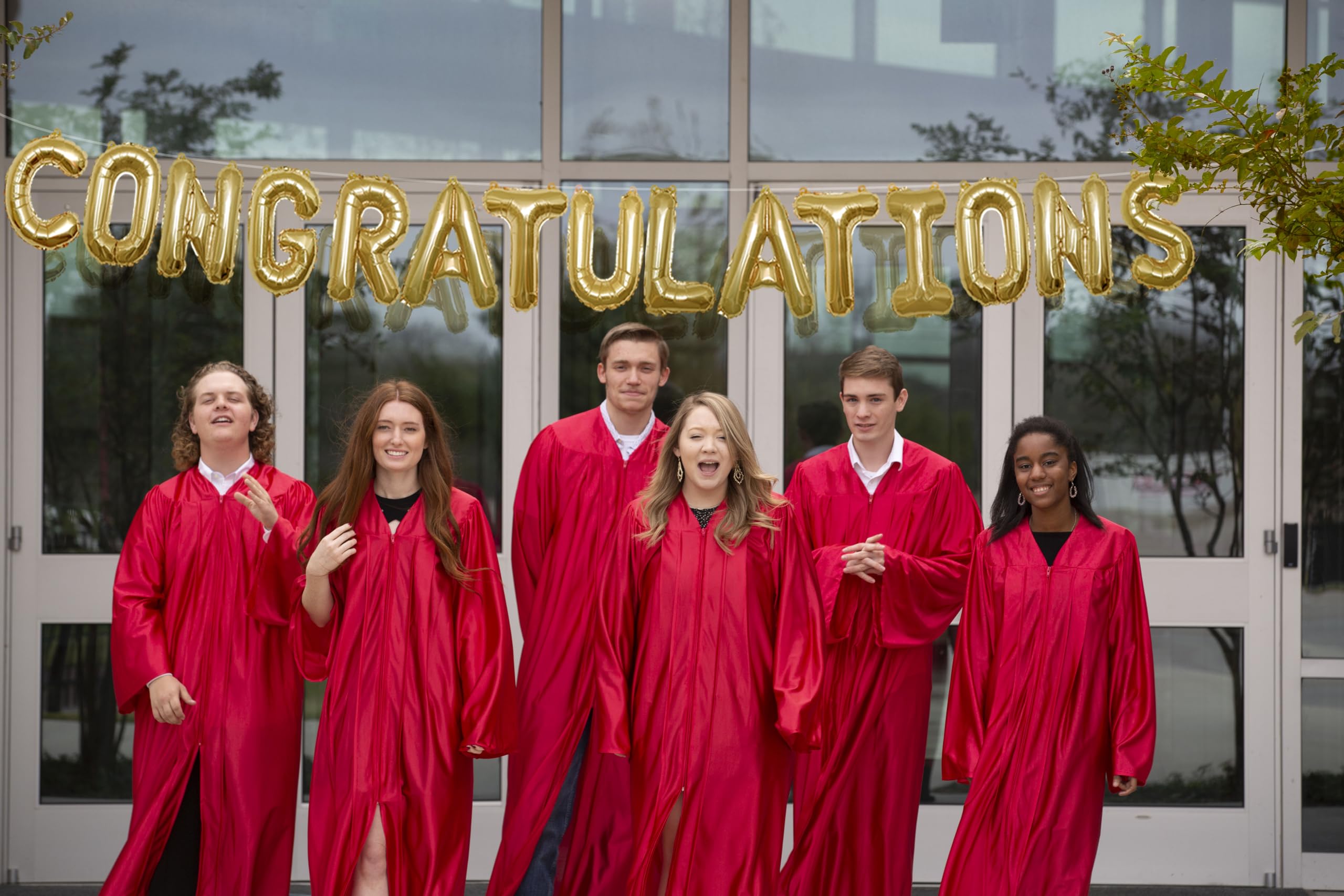 Endea Group Congratulations Banner Balloons 13 Inch Letters - Inflatable Foil Mylar - Celebrate for Graduations, Anniversaries, Weddings, Retirements 15pcs in Set (Gold)