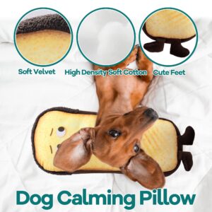 MABOZOO Toast Dog Calming Pillow for Large and Medium Dogs,Dog Neck Pillow for Dogs & Cats,Machine Washable Pet Calming Toy for Joint Relief Sleeping Improve