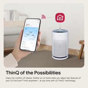 LG PuriCare 360 Air Purifiers for Home, Large and Small Room, Bedroom, Up to 2,059 ft² in 1 Hr with NanoFiber True HEPA Filter, 360 Degrees of Filtration, WiFi, Air Quality Monitor, Low Noise