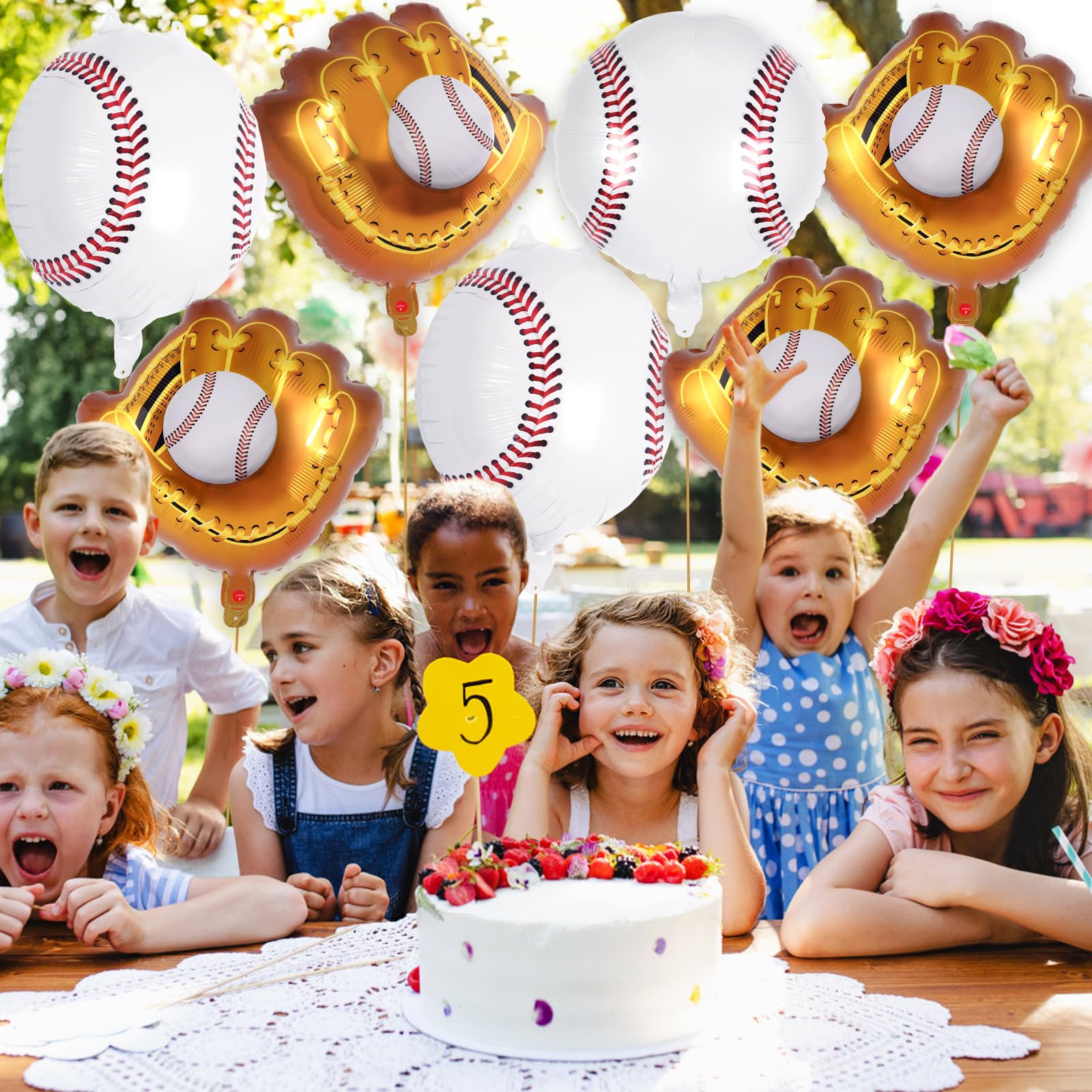 13 Pcs Baseball Balloons,20 Inch Baseball Glove Foil Mylar Balloons,Baseball Themed Party Supplies Sports Balloons for Sport Themed Birthdays Party Baby Shower Decorations