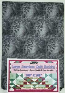 generic quilt backing, large, seamless,gray/black leaf - 47603-80g, 108""x108""