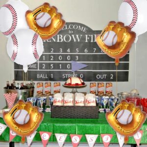 13 Pcs Baseball Balloons,20 Inch Baseball Glove Foil Mylar Balloons,Baseball Themed Party Supplies Sports Balloons for Sport Themed Birthdays Party Baby Shower Decorations