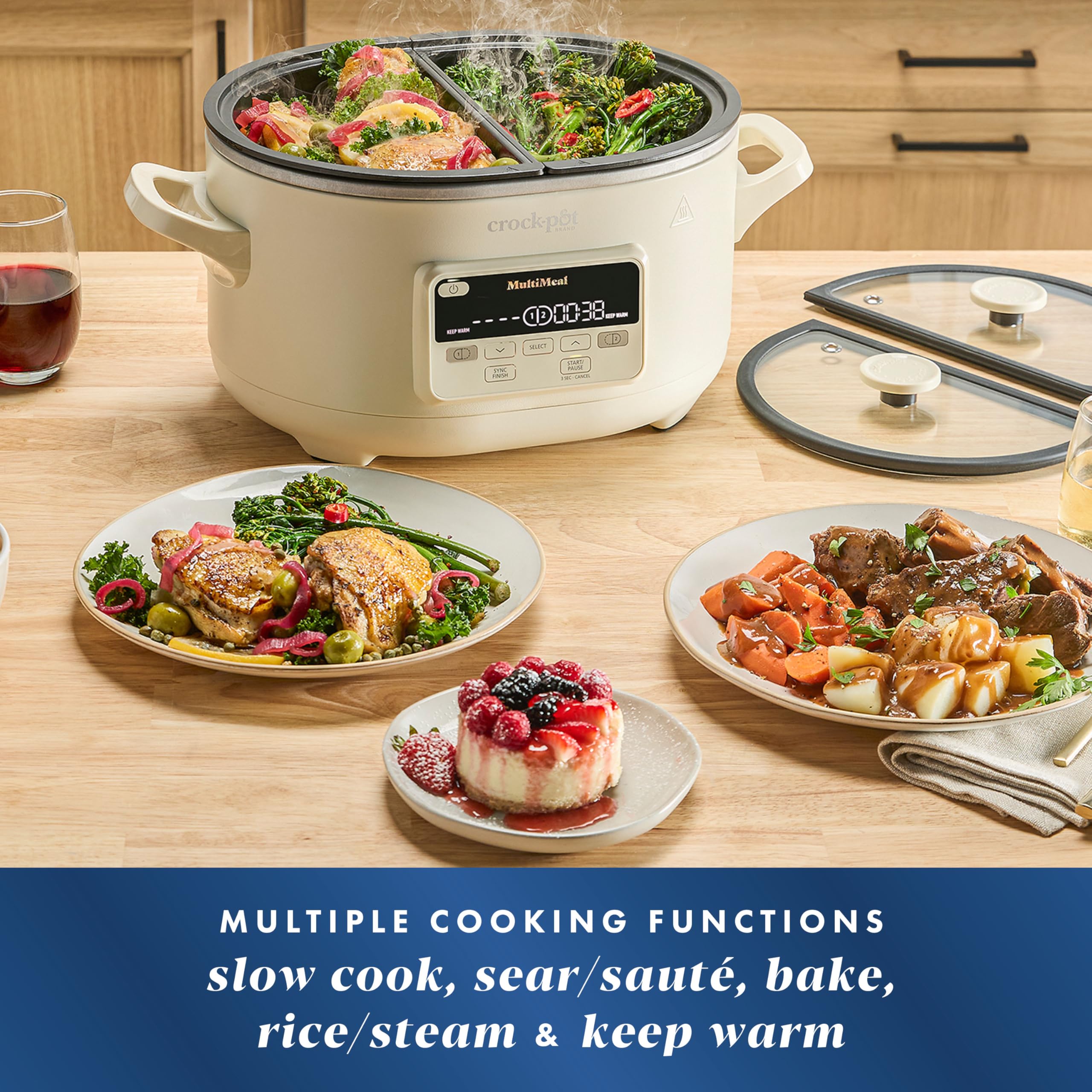 Crock-Pot MultiMeal Multicooker and Programmable Slow Cooker with Bake Function, Oat Milk