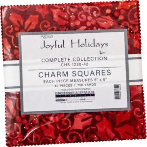 lunn studios artisan batiks joyful holidays 42 5-inch squares charm pack robert kaufman chs-1230-42