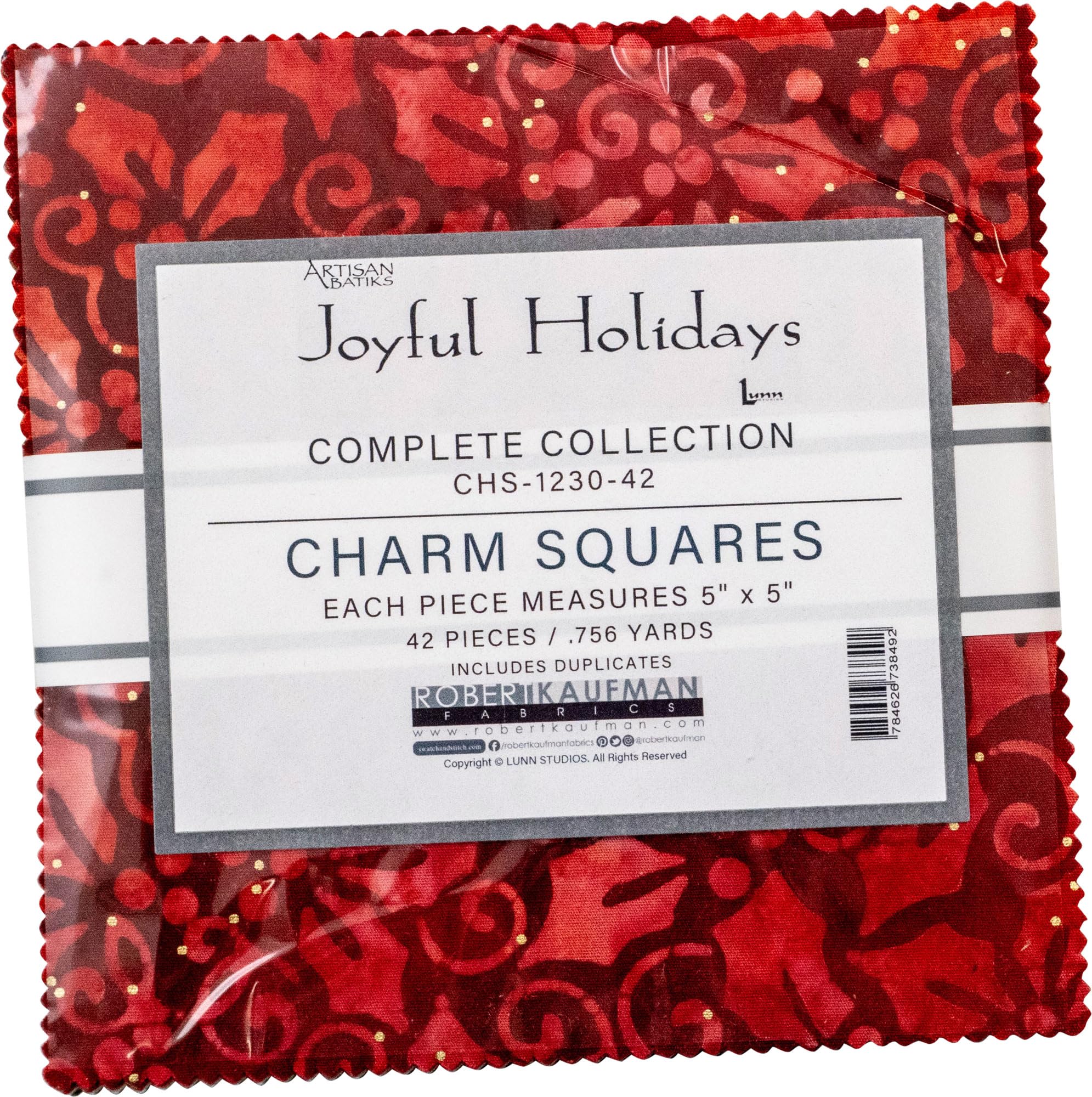 Lunn Studios Artisan Batiks Joyful Holidays 42 5-inch Squares Charm Pack Robert Kaufman CHS-1230-42