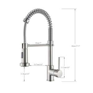 Brushed Nickel Kitchen Faucet Countertop Mount Mixer Faucet 360 Degree Swing Flow Sprayer Nozzle Kitchen Sink Hot and Cold Faucet (Color : Brushed Nickel A)