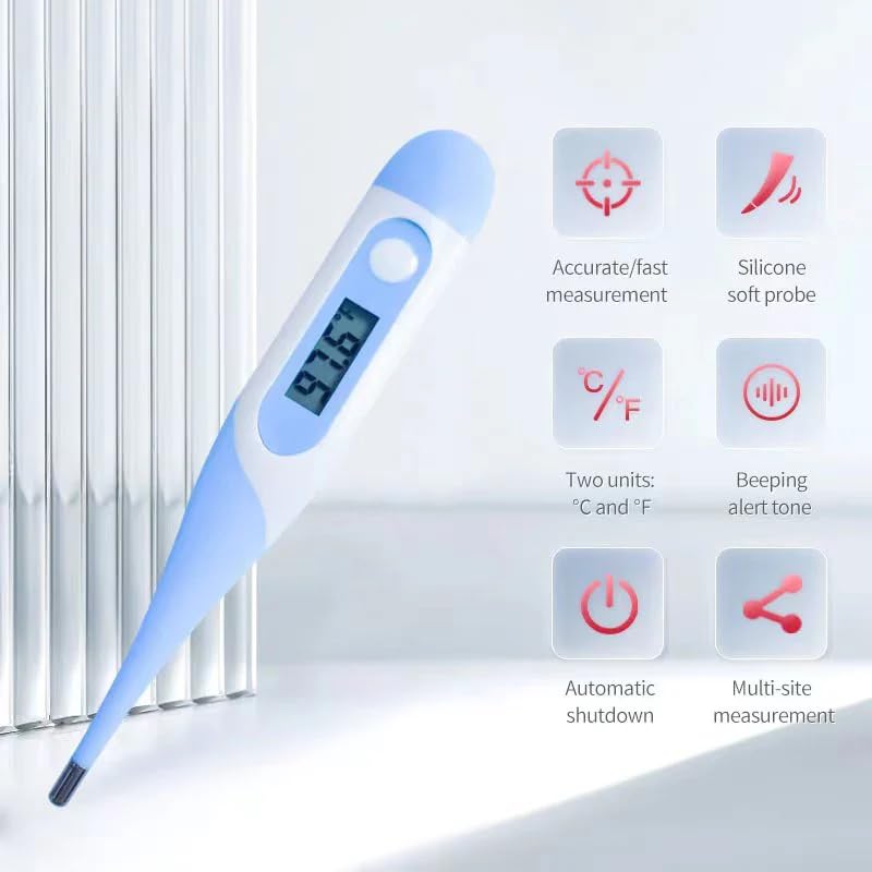 Contec Animal Electronic Ehermometer, Digital Thermometer Waterproof Pet Thermometer,Suitable for Dogs/Cats/Sheep/Veterinarian