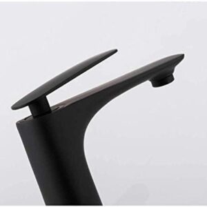 DREAMCAR Kitchen Taps Kitchen Tap Kitchen Tap Bathroom Faucet Black Solid Brass Bathroom Solid Basin Mixer Tap Hot & Cold Bath Single Handle Sink Waterfall Taps,Sink Faucet, cy-0110