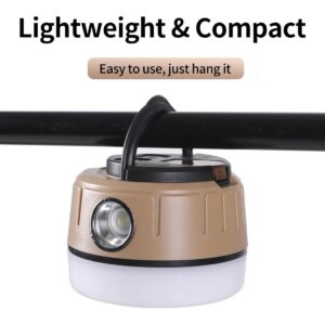 BY-J Mini LED Camping Light, USB Rechargeable Portable Waterproof Tent Light, Lightweight Floodlight Multi-Functional Lighting Flashlight Lanterns for Emergency Situations Army Green