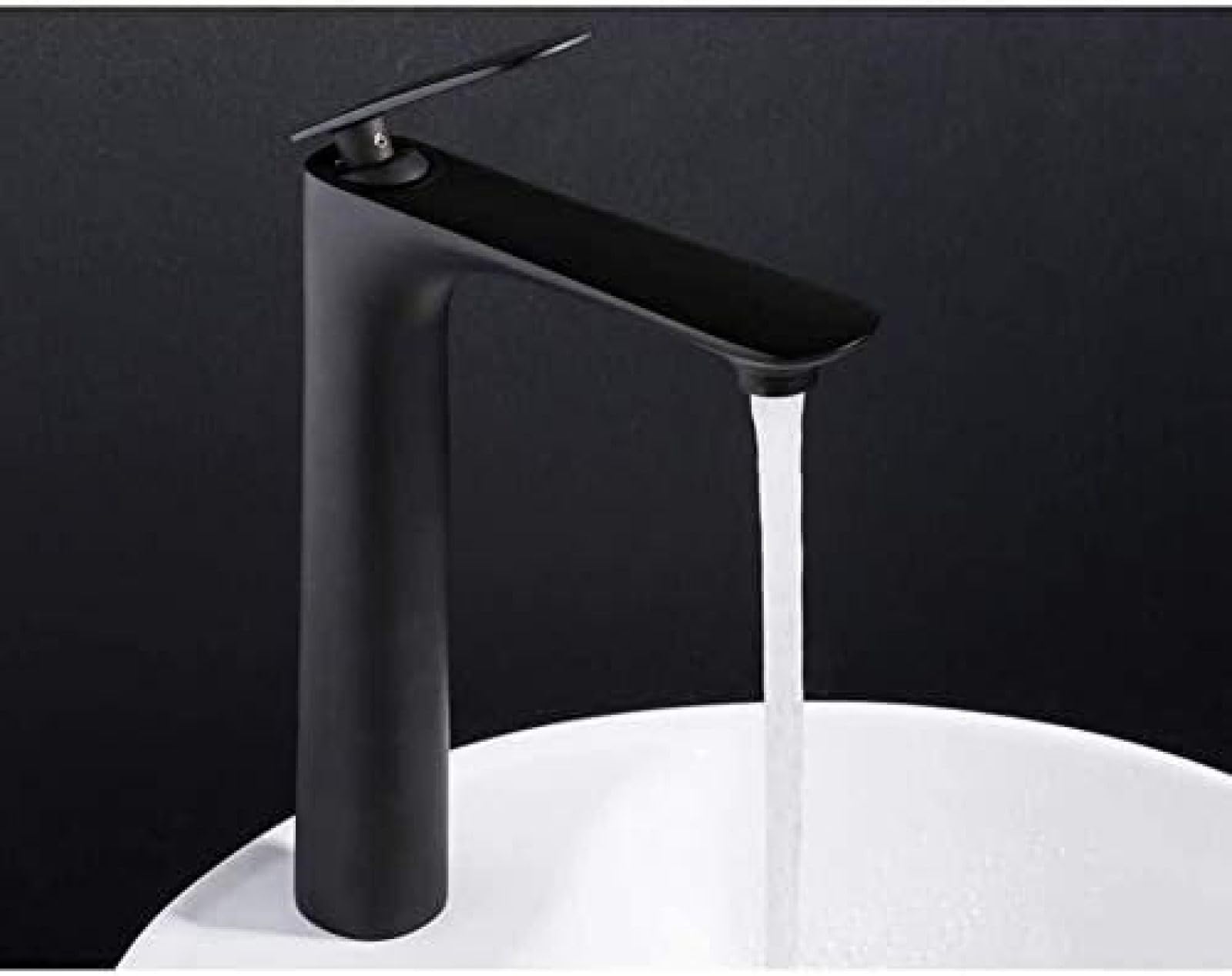 DREAMCAR Kitchen Taps Kitchen Tap Kitchen Tap Bathroom Faucet Black Solid Brass Bathroom Solid Basin Mixer Tap Hot & Cold Bath Single Handle Sink Waterfall Taps,Sink Faucet, cy-0110