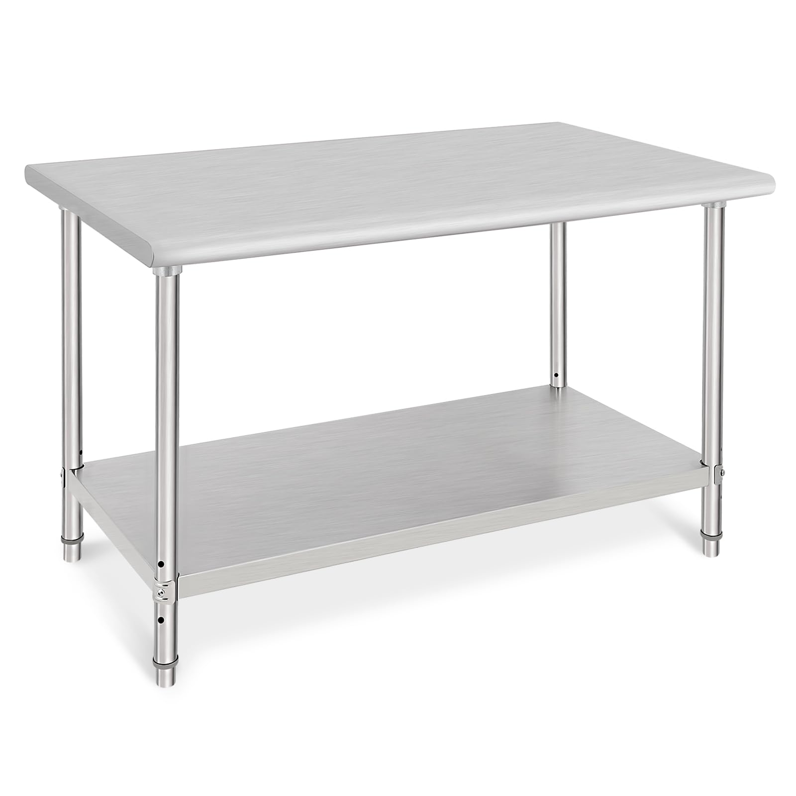 Stainless Steel Table for Prep & Work 48 x 30 x 35 Inch, Heavy Duty Metal Table Cart Worktable with Undershelf, Commercial Workstation for Restaurant, Home and Hotel, Silver