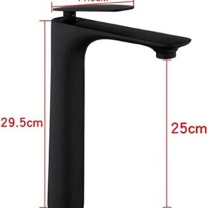 DREAMCAR Kitchen Taps Kitchen Tap Kitchen Tap Bathroom Faucet Black Solid Brass Bathroom Solid Basin Mixer Tap Hot & Cold Bath Single Handle Sink Waterfall Taps,Sink Faucet, cy-0110