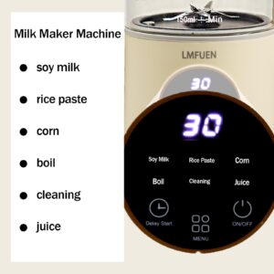 Automatic Nut Milk Maker,40oz Soy Milk Maker for Homemade Almond,Oat,Soy Milk,Plant-Based Milk,Soup Maker Machine,Milk Maker Machine with Delay Start/Keep Warm/Self Clean/Boil Water (White)