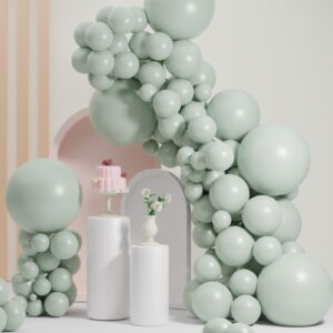 pale green balloons, scmdoti light green balloons different sizes 18 12 10 5 inches, green balloon garland arch for safari party birthday baby shower bridal shower spring decorations(pale green)