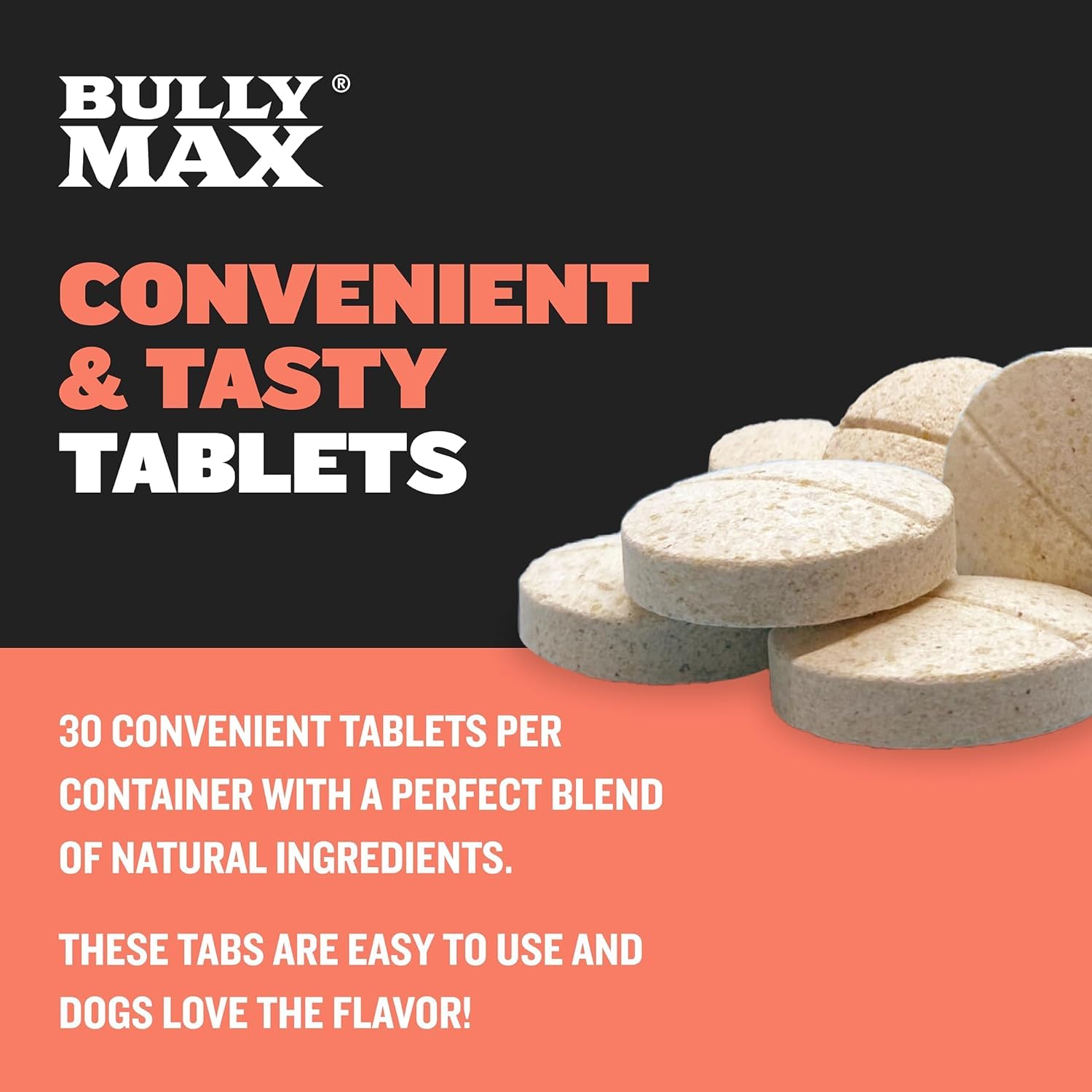 Bully Max 2-in-1 Puppy Vitamins - 30 Chewable Tablets for Development and Growth of Puppies - Dog Vitamin Tablet Supplements for Small Dogs, Large Breed Pups and Growing Dogs - 3 Bottles