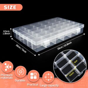 ZANZANYUHANG 36 Grids Clear Plastic Organizer Box, Craft Organizers and Storage, Bead Organizer with Adjustable Dividers, Jewelry Organizers and Storage for Beads, Fishing, DIY Crafts