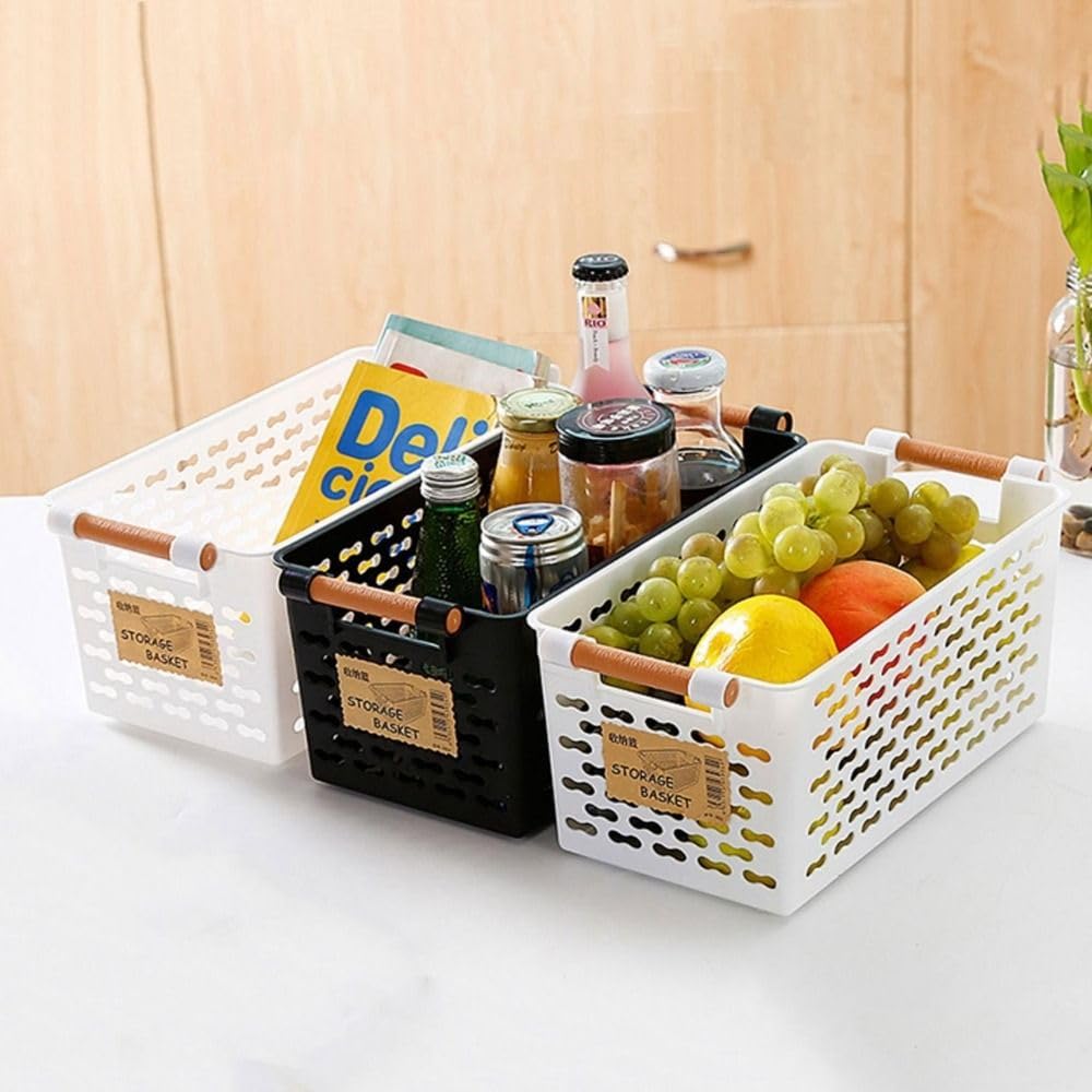 Generic 1PCS Hollow Out Storage Basket,Portable Cosmetic Storage Organizer Snack Finishing Box Cosmetic Container for Home(Black), AM0XEB0JXUWUS