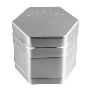 KINGTOP Spice Grinder, 2.2" Magnetic Aluminum Alloy Grinder (Silver)