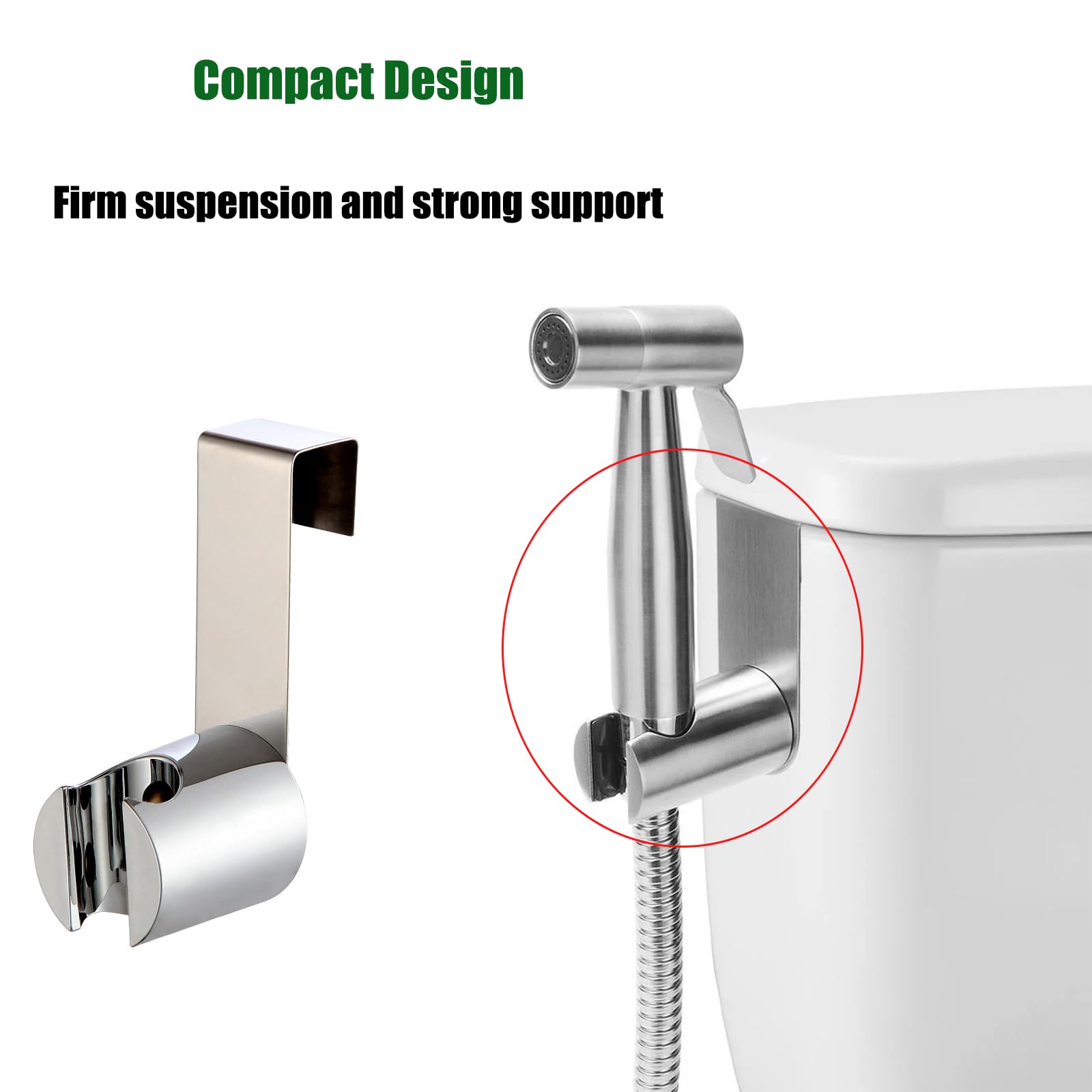 2 Pack Bidet Sprayer Holder for Toilet Attachment Bathroom Hanging Bracket for Handheld Shower Toilet Bidet Sprayer,Stainless Steel Toilet Tank or Wall Mounted Bathroom Head Hold