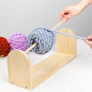 QRZLP Spools Thread Rack, Wooden Ribbon Storage Rack Sewing Yarn Roll Holder Mesh Crochet Thread Rack for Embroidery Quilting and Sewing Threads.