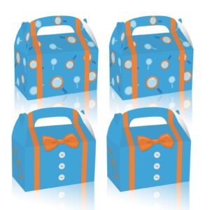 16 Pack Orange Blue Party Favor Boxes Blue Orange Cartoon Paper Treat Boxes for Birthday Party Baby Shower Party Supplies