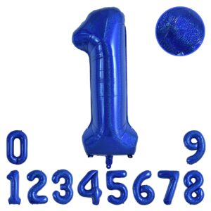 toniful 40 inch number 1 balloon laser dark blue digital 1 balloon giant foil 1 navy blue balloons for 1st birthday party engagement 1st anniversary celebration graduations decorations supplies