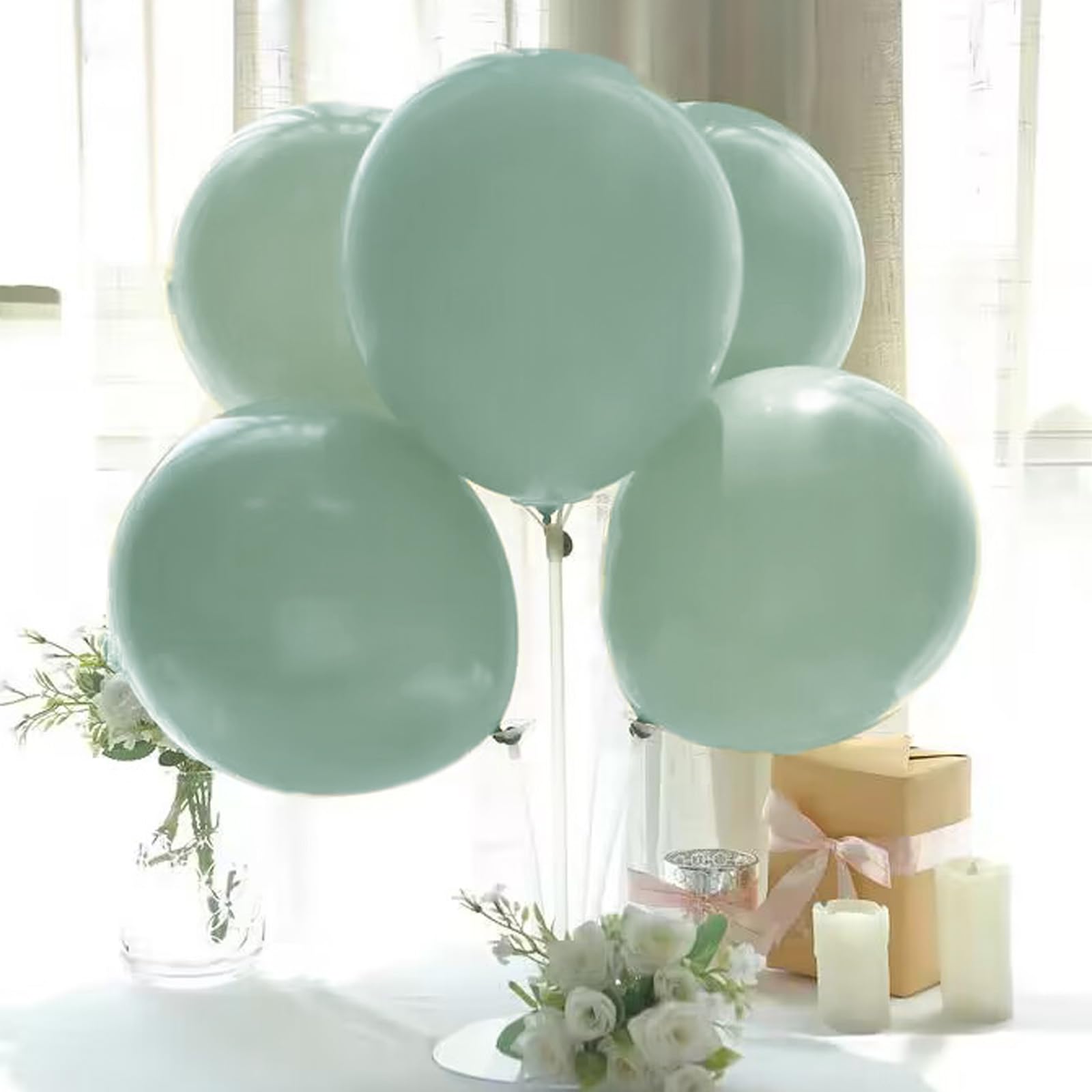 Pale Green Balloons, Scmdoti Light Green Balloons Different Sizes 18 12 10 5 Inches, Green Balloon Garland Arch for Safari Party Birthday Baby Shower Bridal Shower Spring Decorations(Pale Green)