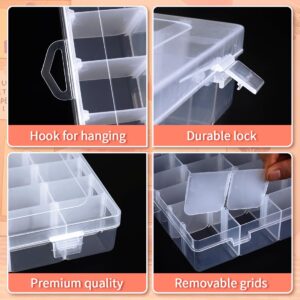 ZANZANYUHANG 36 Grids Clear Plastic Organizer Box, Craft Organizers and Storage, Bead Organizer with Adjustable Dividers, Jewelry Organizers and Storage for Beads, Fishing, DIY Crafts