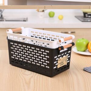 Generic 1PCS Hollow Out Storage Basket,Portable Cosmetic Storage Organizer Snack Finishing Box Cosmetic Container for Home(Black), AM0XEB0JXUWUS