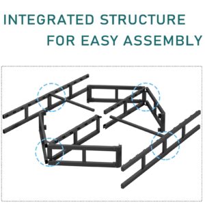 Hunlostten 5 in High Heavy Duty Full Size Bed Frame No Box Spring Needed, Low Metal Bed Frame Full, Sturdy Steel Support Mattress Foundation, Easy Assembly, Noise Free