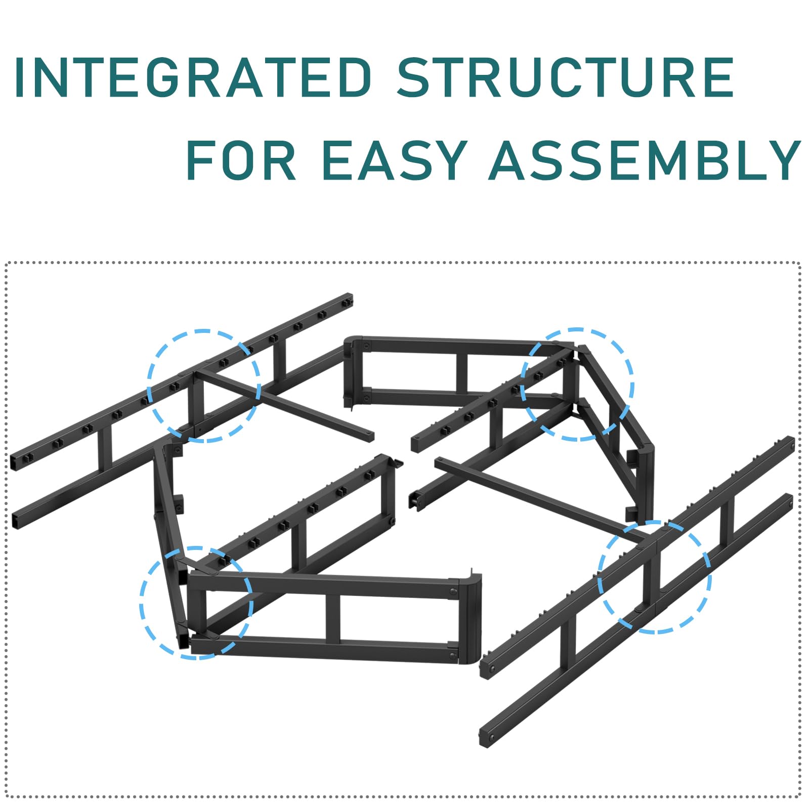 Hunlostten 5 in High Heavy Duty Full Size Bed Frame No Box Spring Needed, Low Metal Bed Frame Full, Sturdy Steel Support Mattress Foundation, Easy Assembly, Noise Free