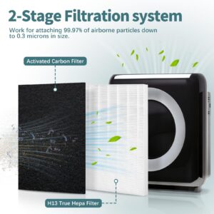 AP-1512HH Filter Compatible with Coway Airmega AP-1512HH, AP-1512HH-FP, AP-1518R, AP-1519P, and 200M Series Air Purifiers, Part # 3304899 (4 HEPA & 4 Carbon Filter)