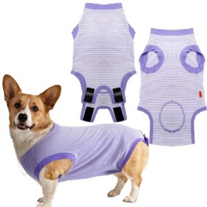 uadonile dog surgery recovery suit, surgical recovery suit for dog male female, spay neuter dog recovery suit, cone alternative dog surgical onesie purple, medium