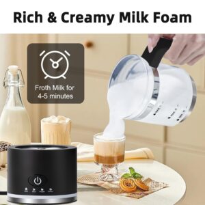 Electric Milk Frother, 4 in 1 Milk Frother and Steamer, Milk Steamer,16.9OZ/500ml Automatic Warm and Cold Foam Maker for Coffee,Latte, Cappuccino, Macchiato, Hot Chocolate, Dishwasher Safe (Black)