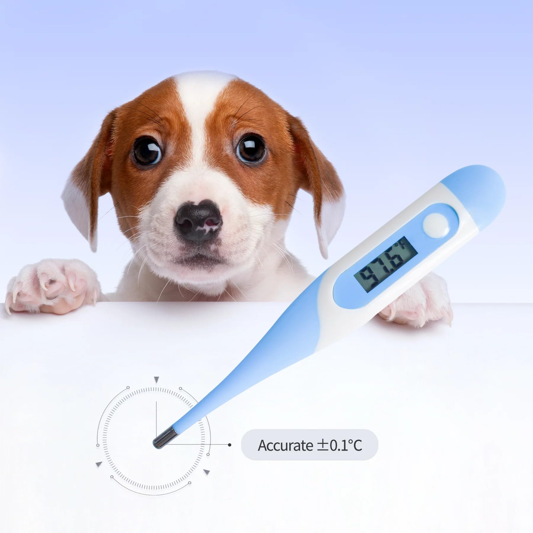 Contec Animal Electronic Ehermometer, Digital Thermometer Waterproof Pet Thermometer,Suitable for Dogs/Cats/Sheep/Veterinarian