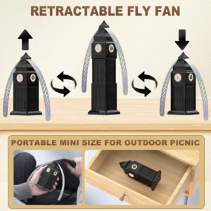 Fly Fans for Tables 4 Packs Fly Fans for Outdoor Tables Bug Fans Keep Flies Away Height-Adjustable Table Top Fly Fans Fly Spinner with Holographic Blades for Picnic, Restaurant, Party, BBQ, Home