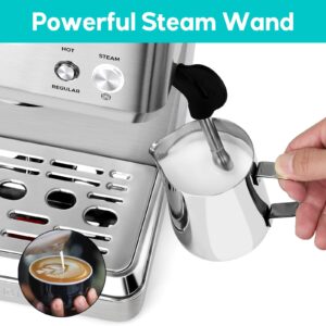 CASABREWS Espresso Machines with Milk Frother, 20 Bar Espresso Maker with Hot Water Wand for Americano, Latte, Cappuccino, Espresso Coffee Machine with Adjustable Temperature, Gifts for Coffee Lovers